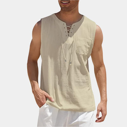 Sleeveless Drawstring Shirt