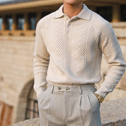 Wool Lapel Sweater