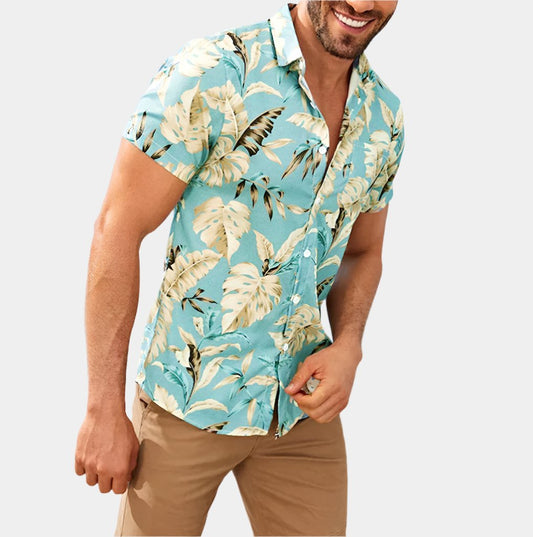 Coastal Leaves Short Sleeve Shirt