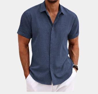 Short Sleeve Linen Button Up