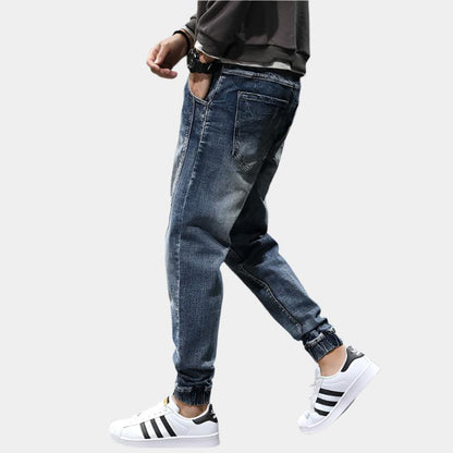 Casual Drawstring Denim Joggers