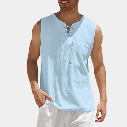 Sleeveless Drawstring Shirt