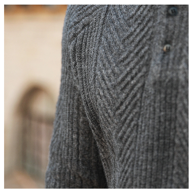 Wool Lapel Sweater