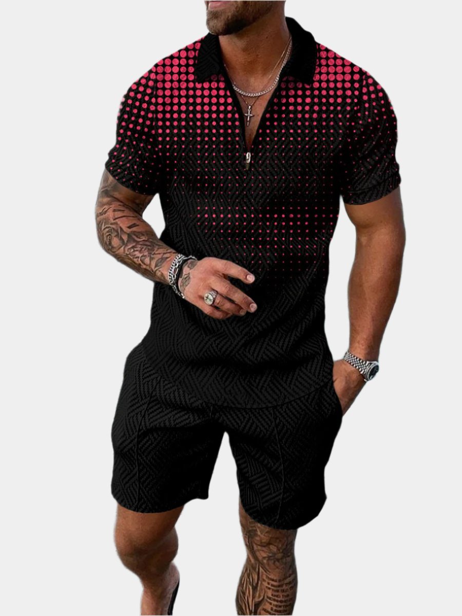 Patterned Polo 2 Piece Set