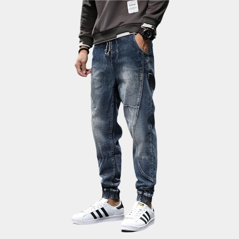 Casual Drawstring Denim Joggers