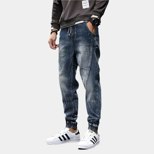 Casual Drawstring Denim Joggers