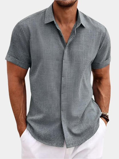 Short Sleeve Linen Button Up