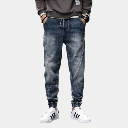 Casual Drawstring Denim Joggers