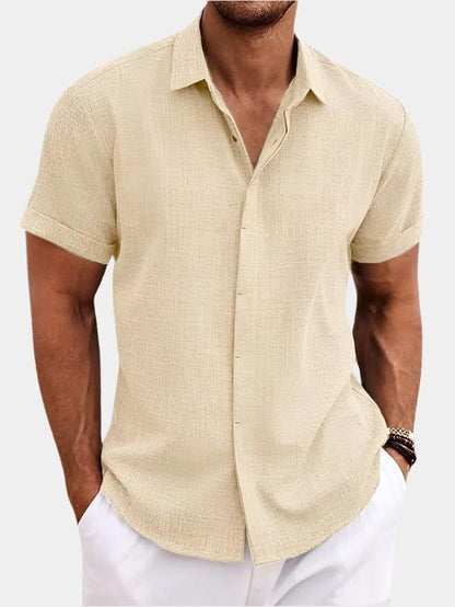 Short Sleeve Linen Button Up