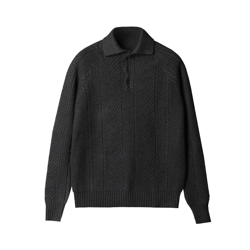 Wool Lapel Sweater