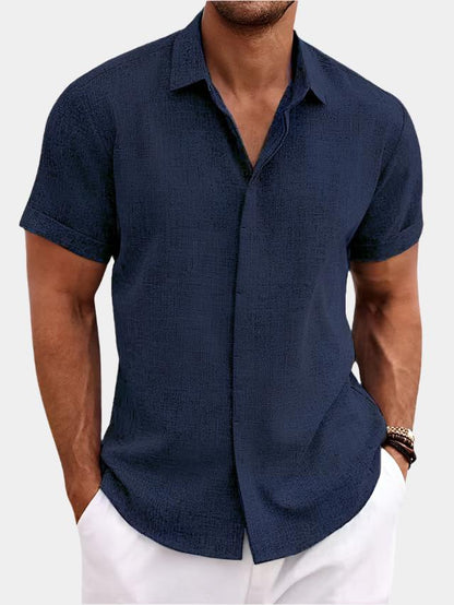 Short Sleeve Linen Button Up