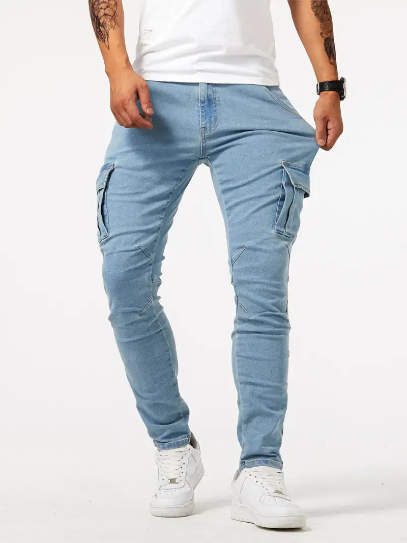 Denim Cargo Pants