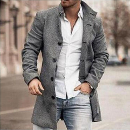 Lapel Button Up Long Coat