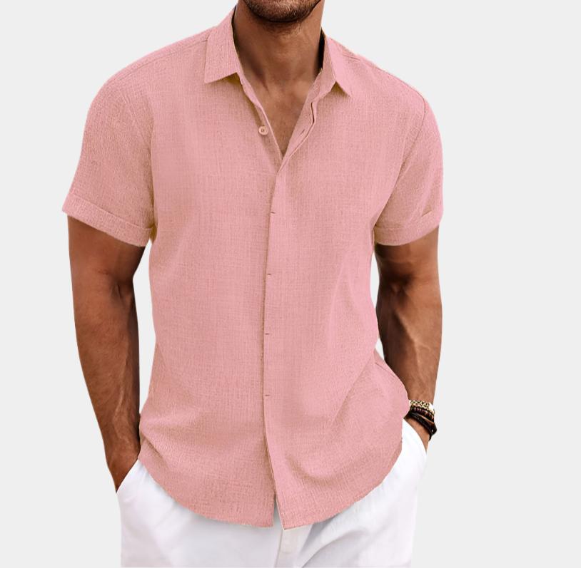 Short Sleeve Linen Button Up