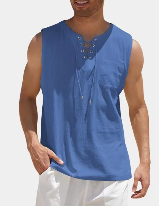 Sleeveless Drawstring Shirt