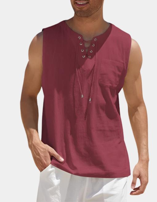 Sleeveless Drawstring Shirt