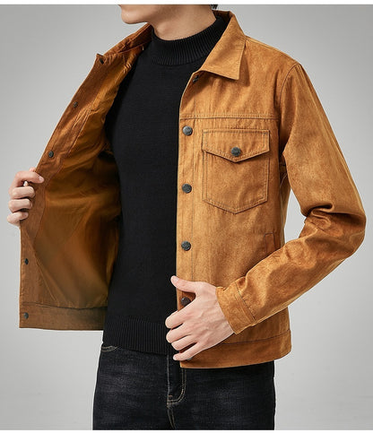 Suede Button Up Jacket