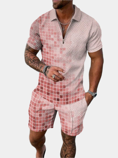 Patterned Polo 2 Piece Set