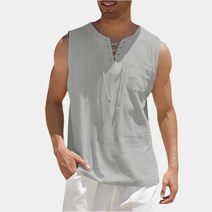 Sleeveless Drawstring Shirt