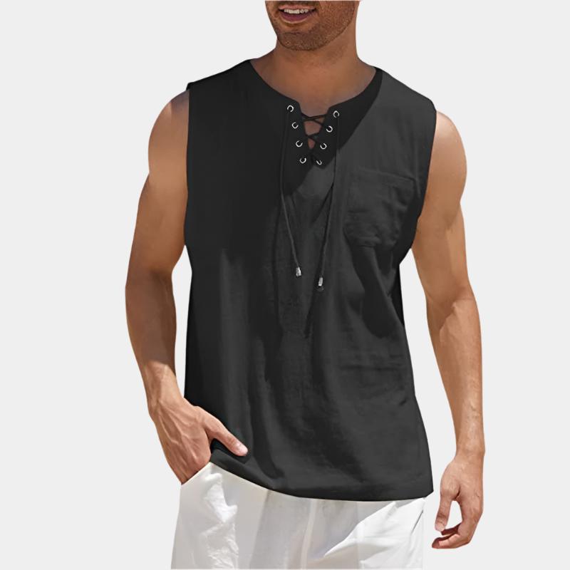 Sleeveless Drawstring Shirt