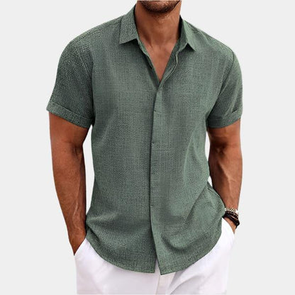 Short Sleeve Linen Button Up