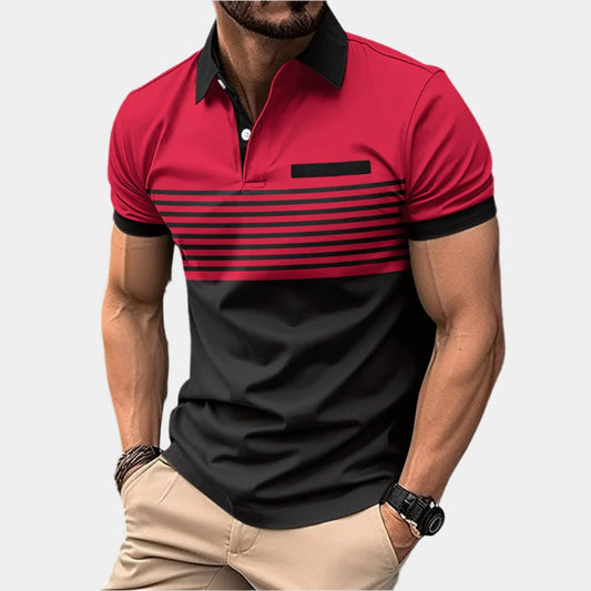 Striped Muscle Fit Polo