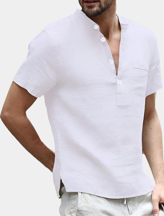 Casual Linen V-Neck