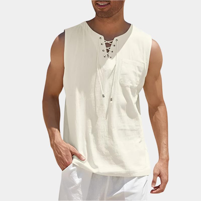 Sleeveless Drawstring Shirt