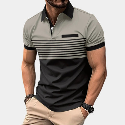 Striped Muscle Fit Polo