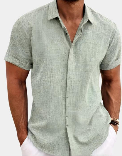 Short Sleeve Linen Button Up