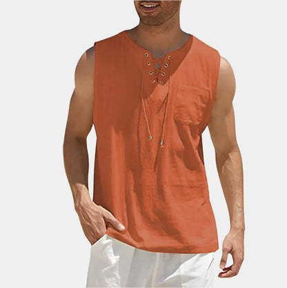 Sleeveless Drawstring Shirt