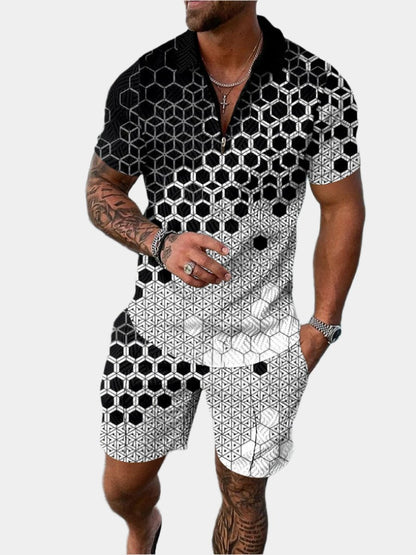 Patterned Polo 2 Piece Set