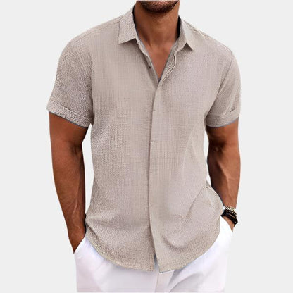 Short Sleeve Linen Button Up