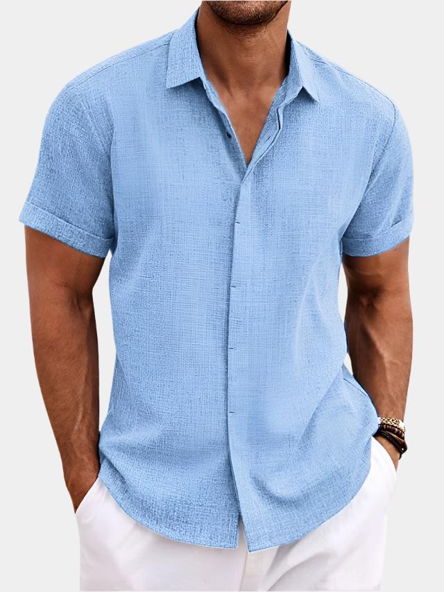 Short Sleeve Linen Button Up