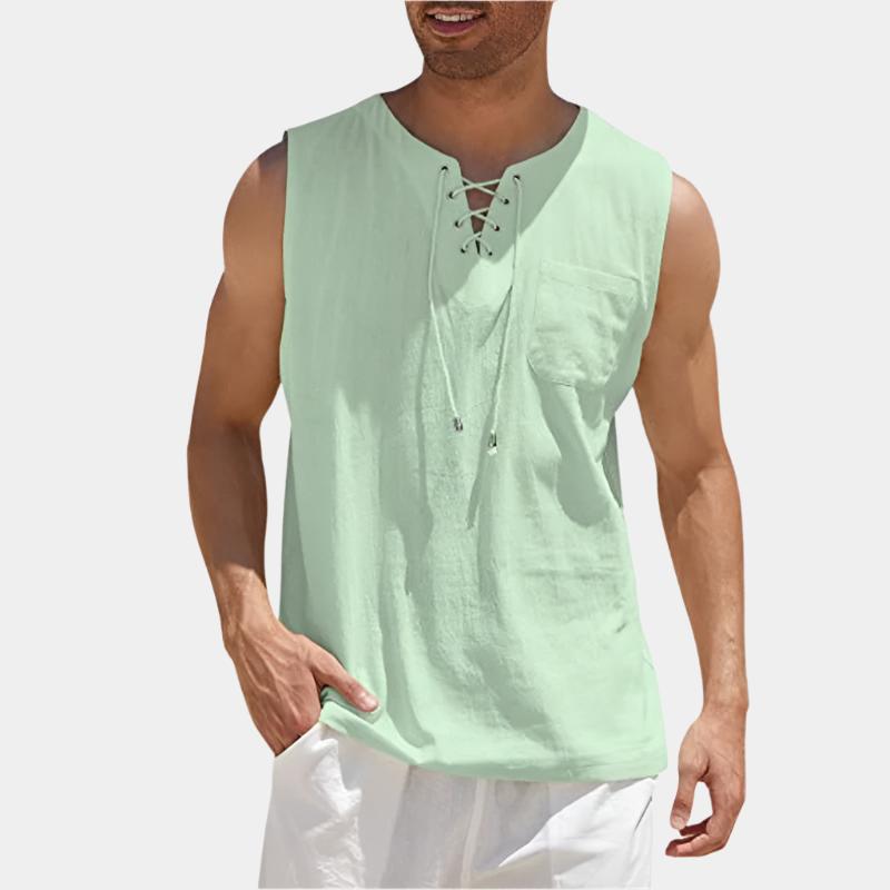 Sleeveless Drawstring Shirt