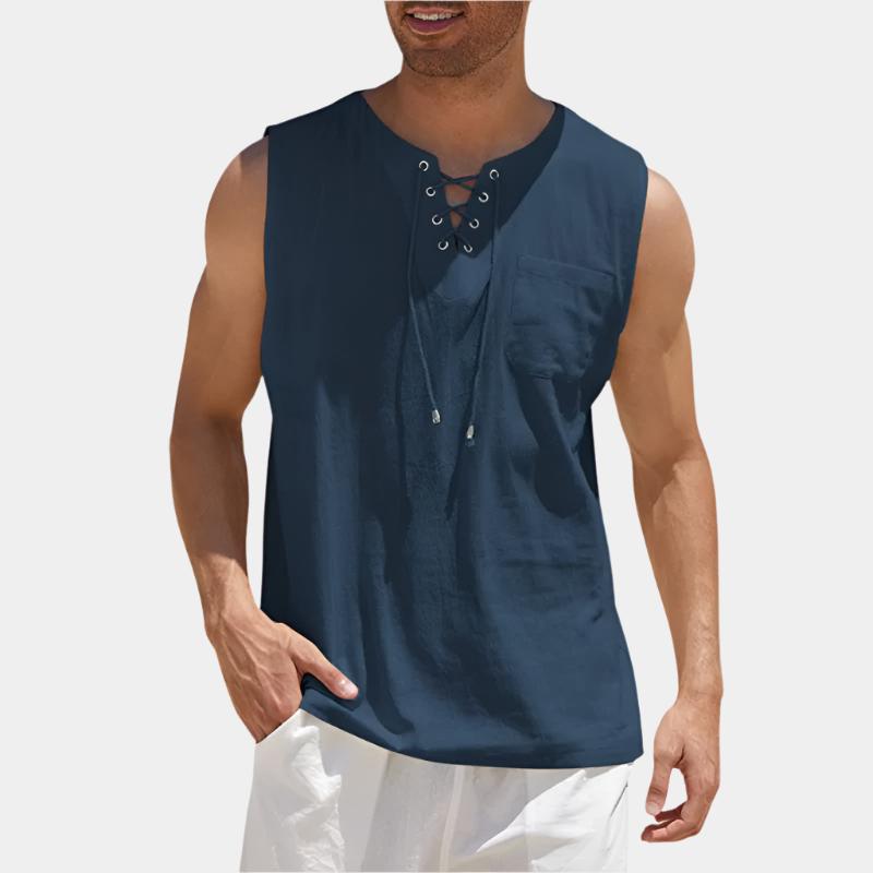 Sleeveless Drawstring Shirt