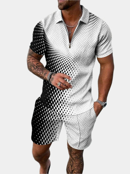 Patterned Polo 2 Piece Set