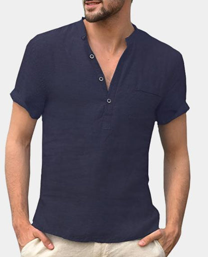 Casual Linen V-Neck