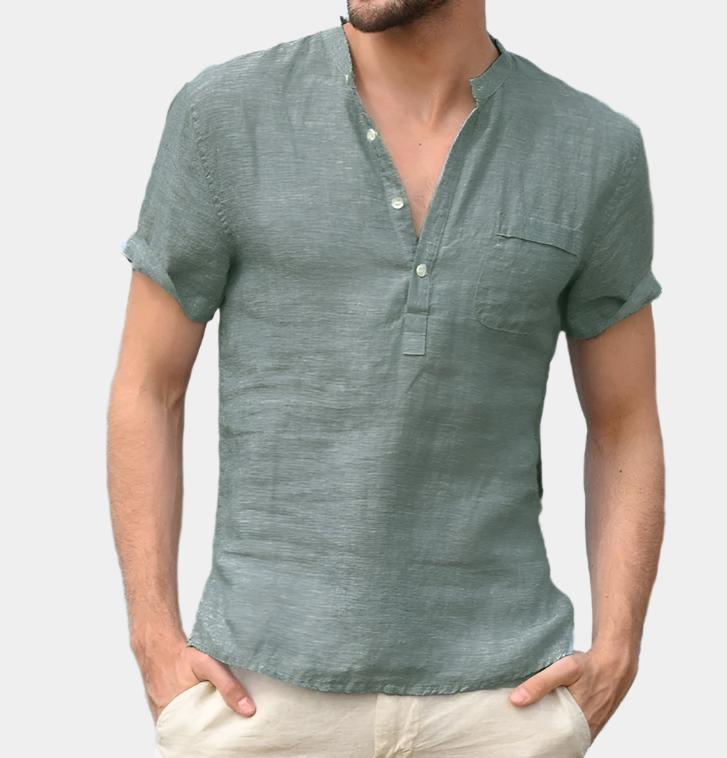 Casual Linen V-Neck