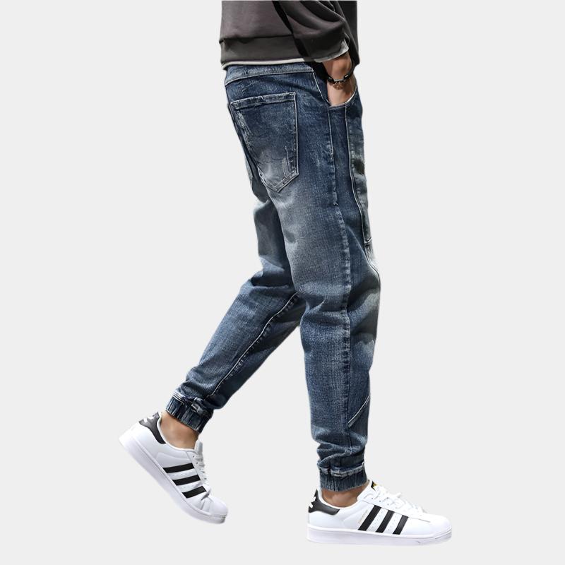 Casual Drawstring Denim Joggers