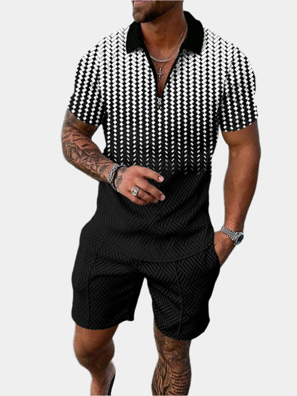 Patterned Polo 2 Piece Set