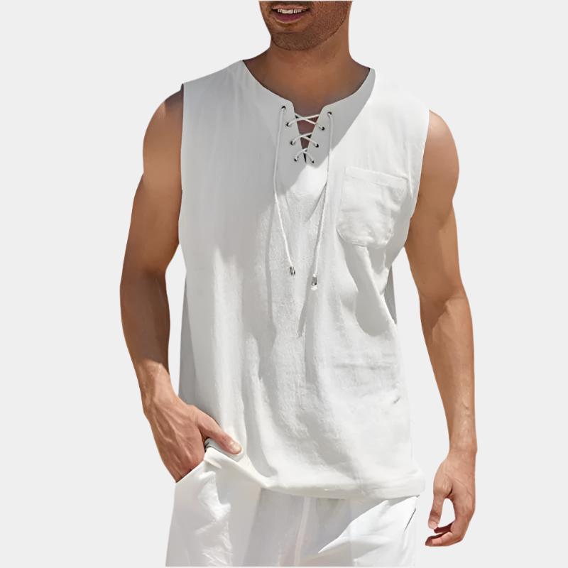 Sleeveless Drawstring Shirt