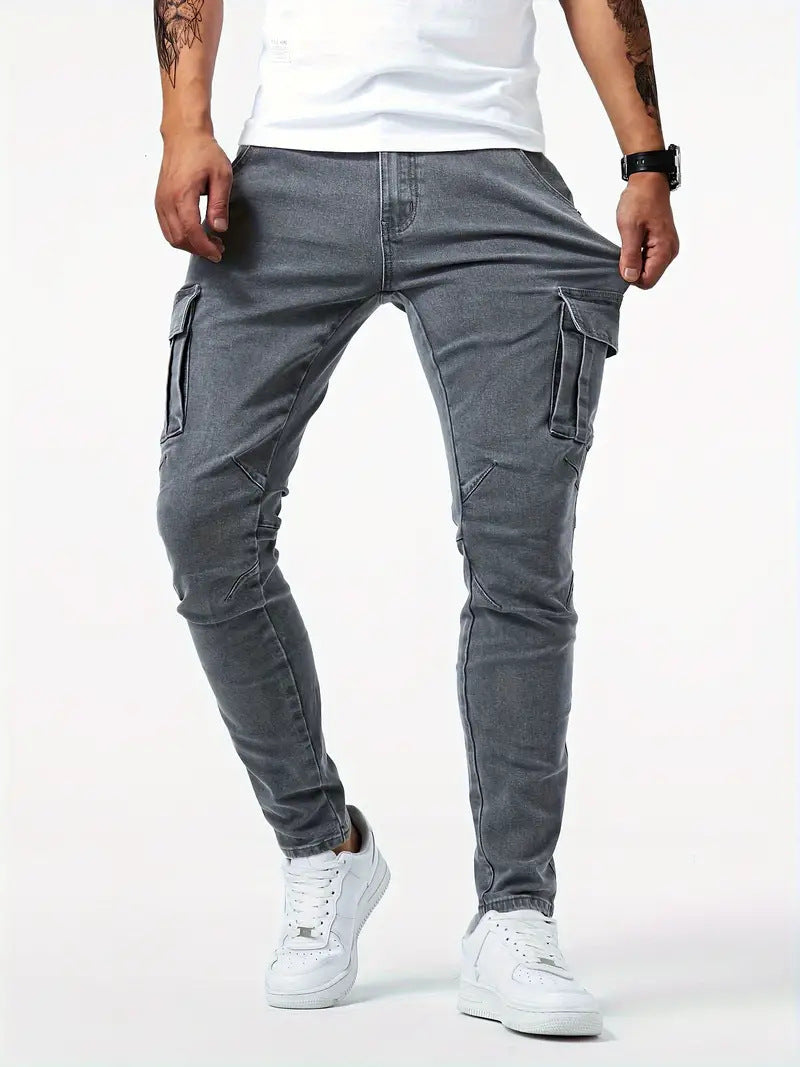 Denim Cargo Pants